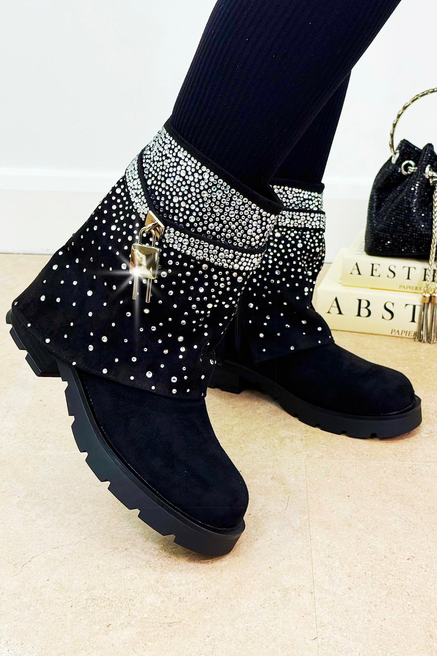 Crystal Starlight Stride Boots Black