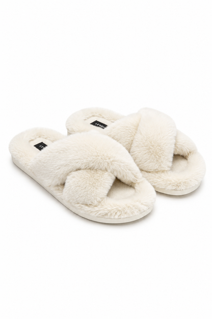 Plush Kiss Slipper Sliders Nude