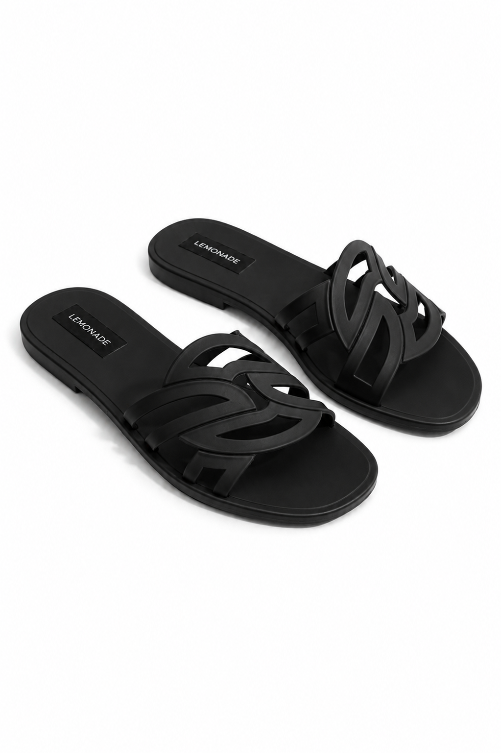 Sculpt Detail Jelly Sliders Black