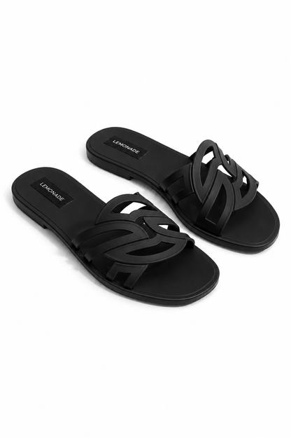 Sculpt Detail Jelly Sliders Black