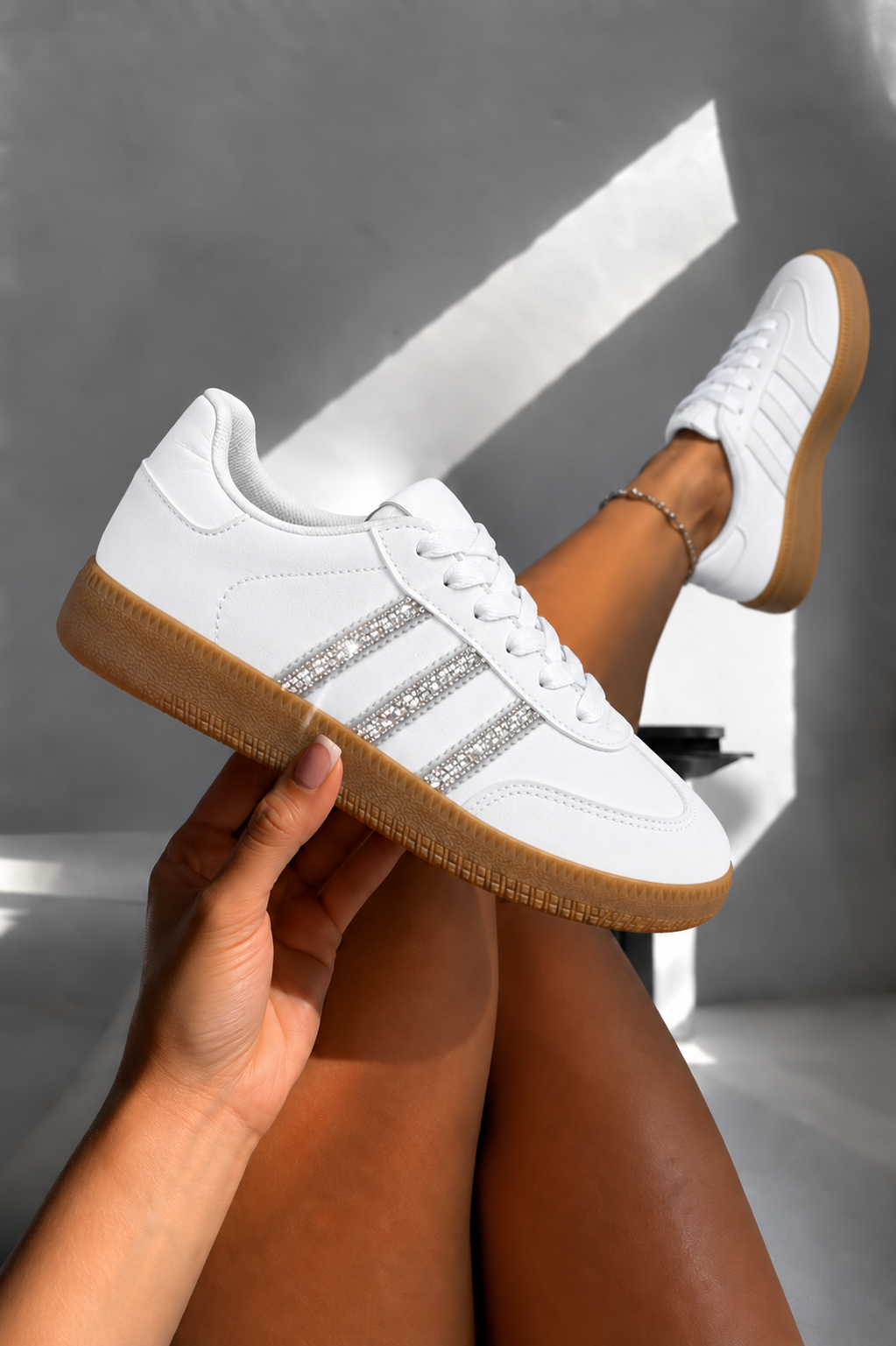 Crystal Stripe Simba Trainers Limited Edition All White