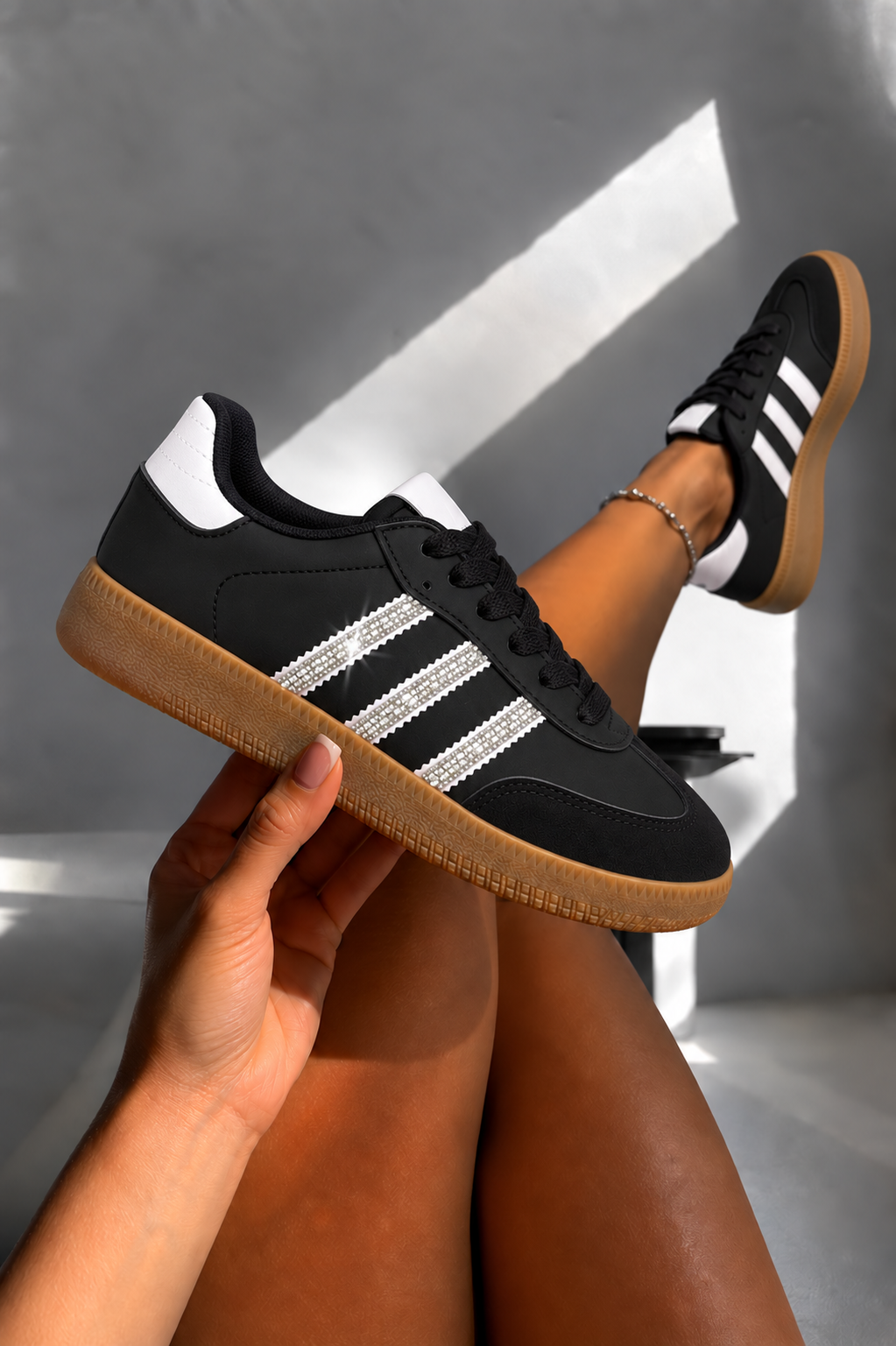 Crystal Stripe Simba Trainers Limited Edition Black