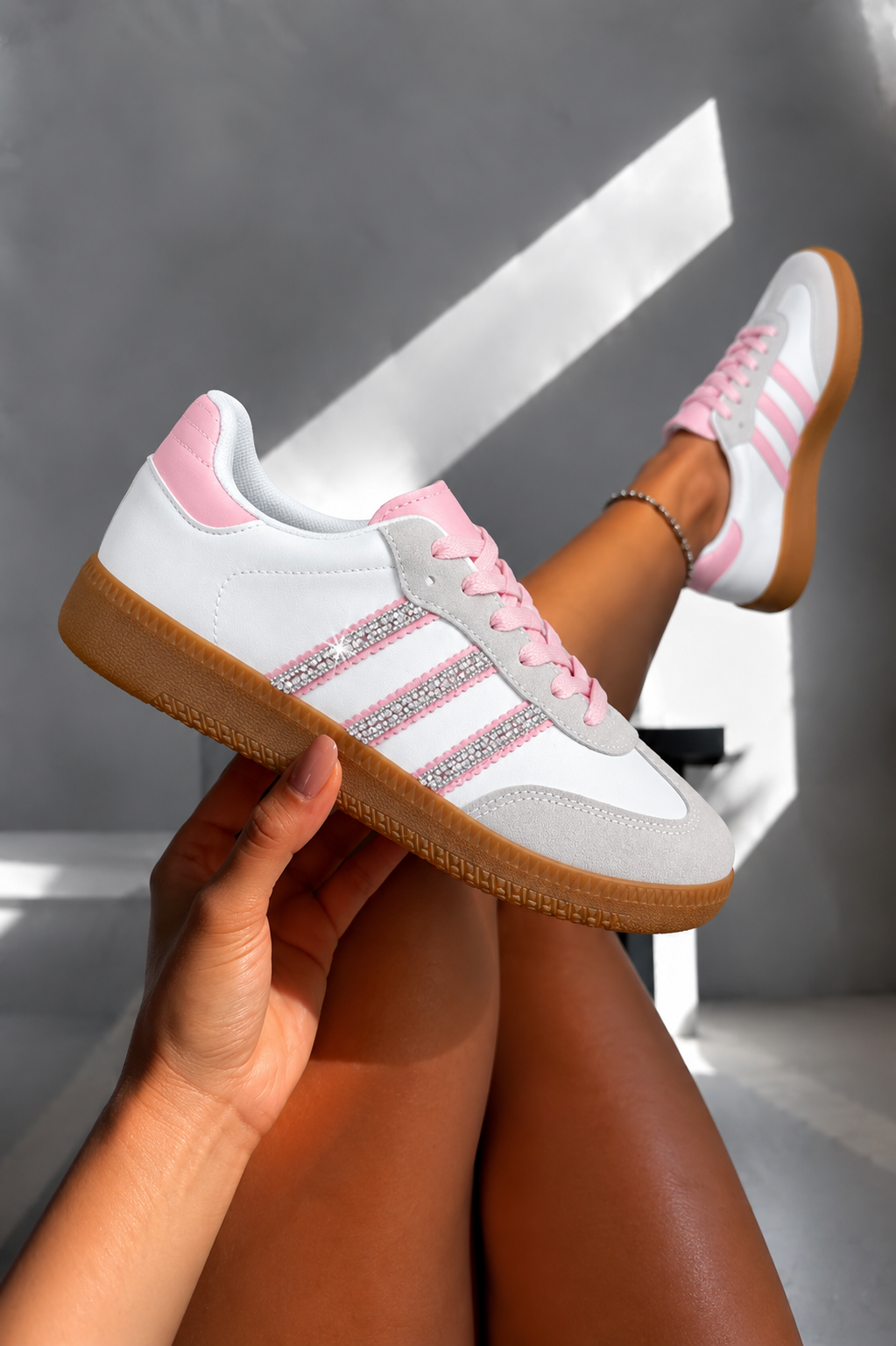 Crystal Stripe Simba Trainers Limited Edition Candy Pink