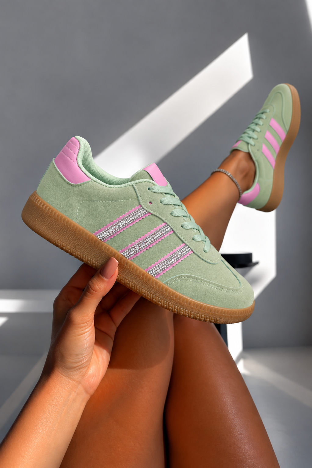 Crystal Stripe Simba Trainers Limited Edition Green