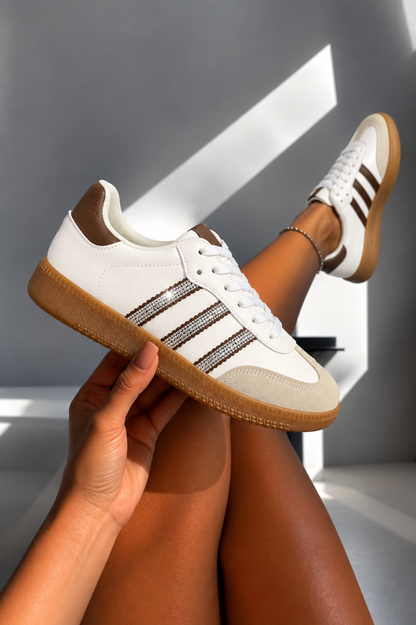 Crystal Stripe Simba Trainers Limited Edition Latte Brown