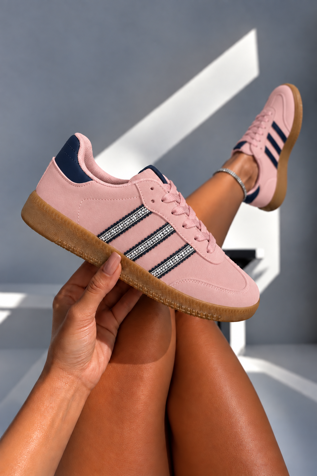Crystal Stripe Simba Trainers Limited Edition Pink