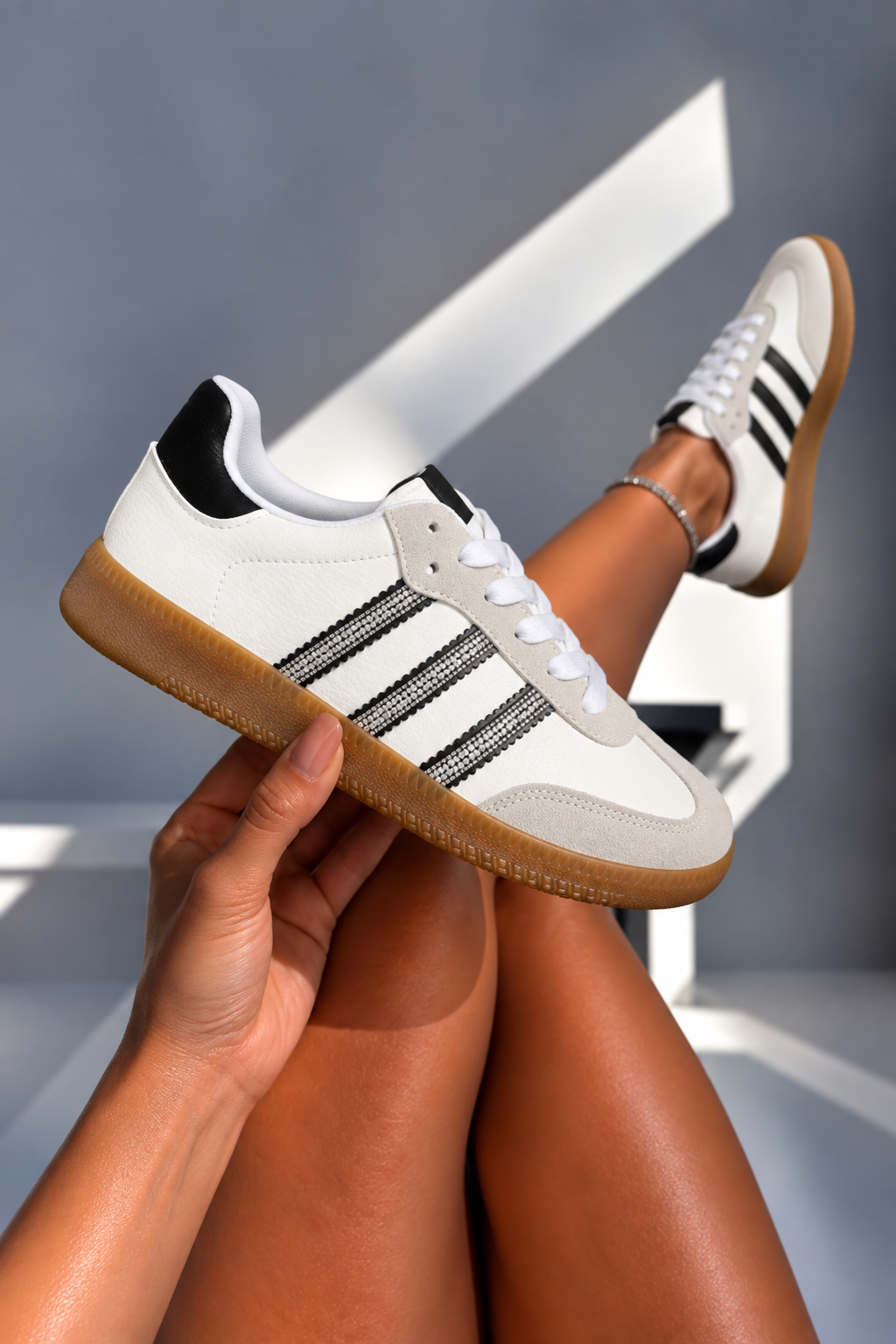 Crystal Stripe Simba Trainers Limited Edition White
