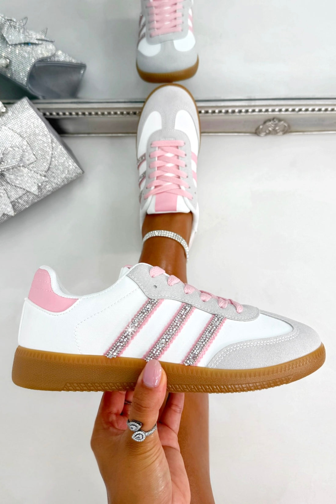 Crystal Stripe Simba Trainers Limited Edition Candy Pink