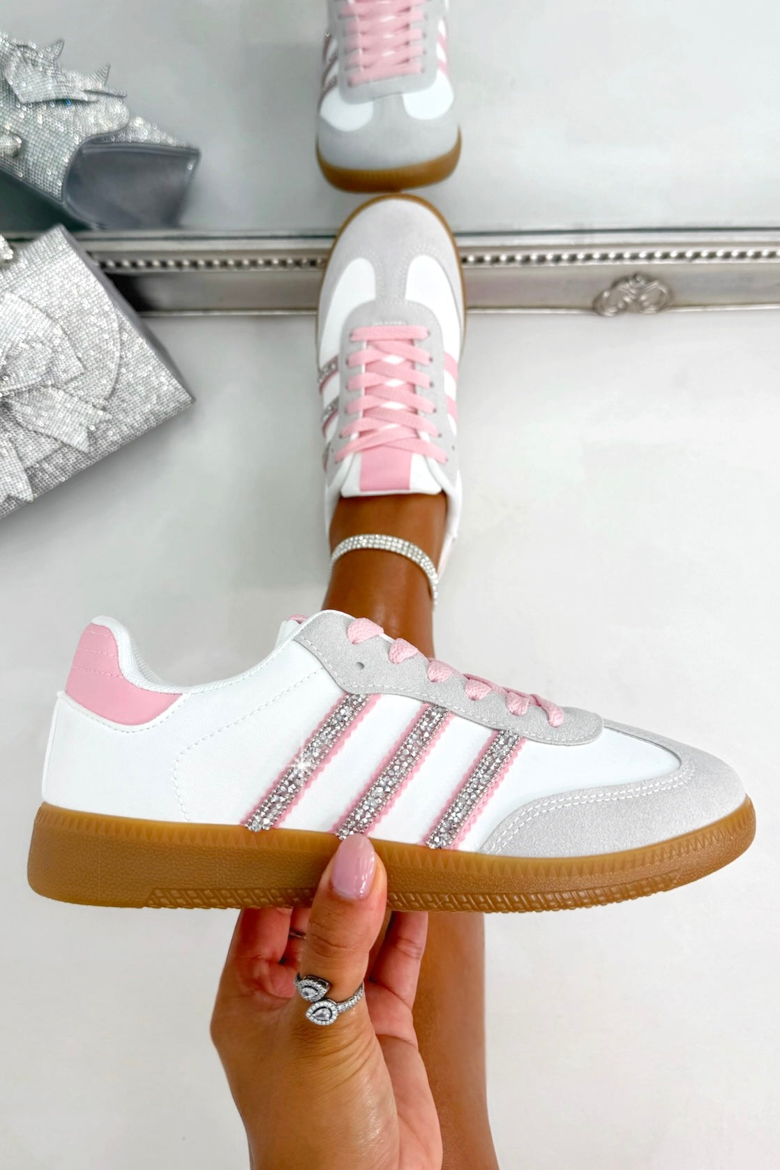 Crystal Stripe Simba Trainers Limited Edition Candy Pink