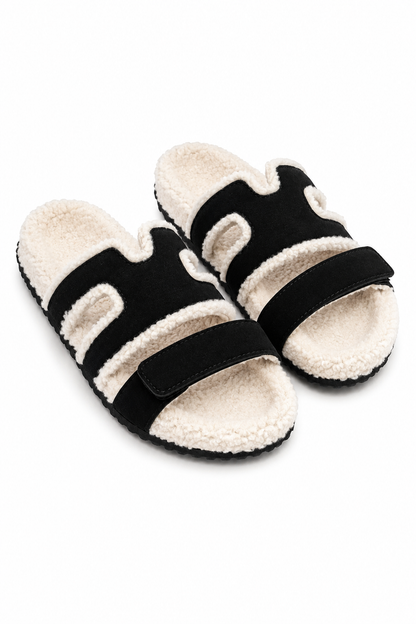 Snuggle Chic Slipper Sliders Black