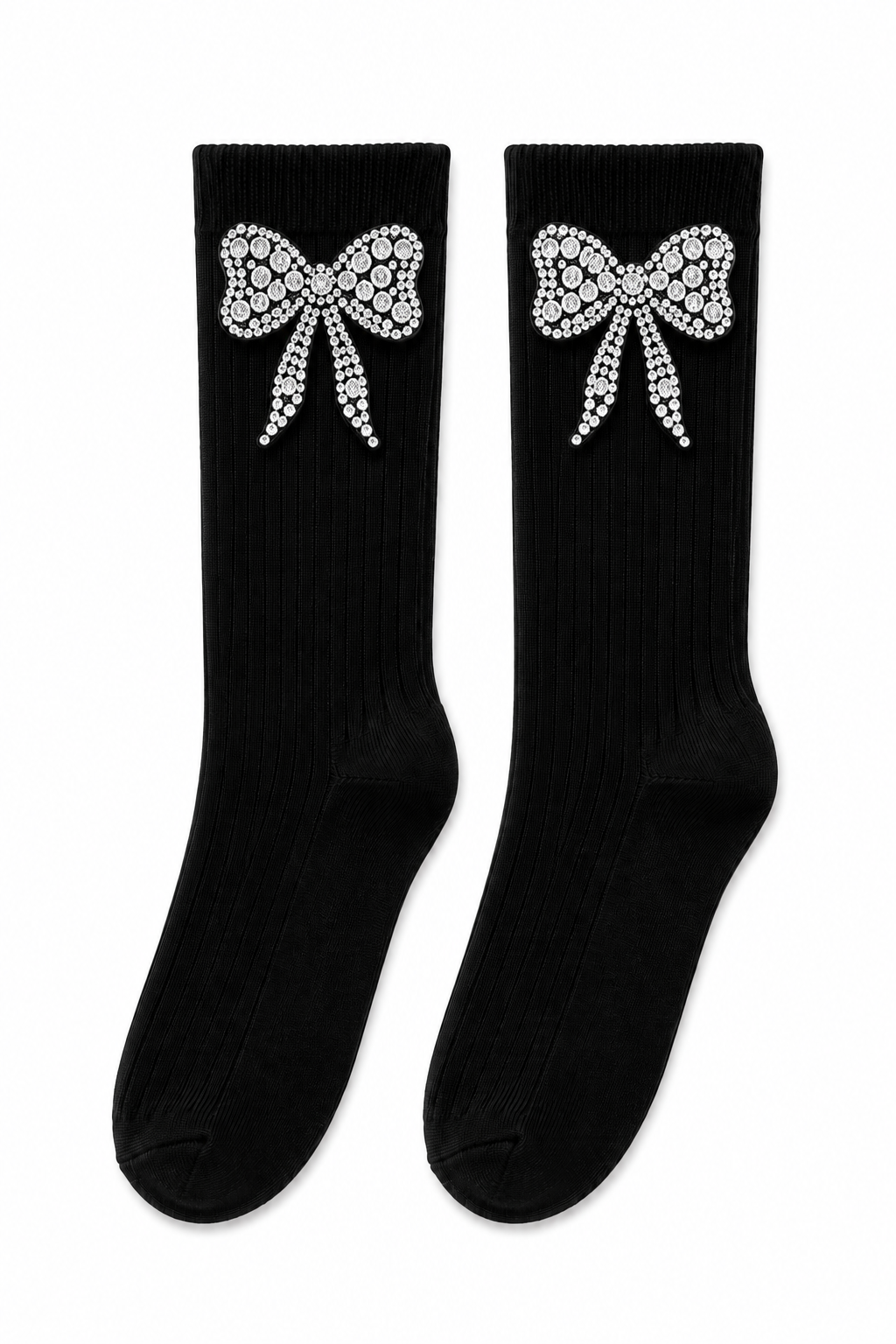 Sparkly Bow Socks Black