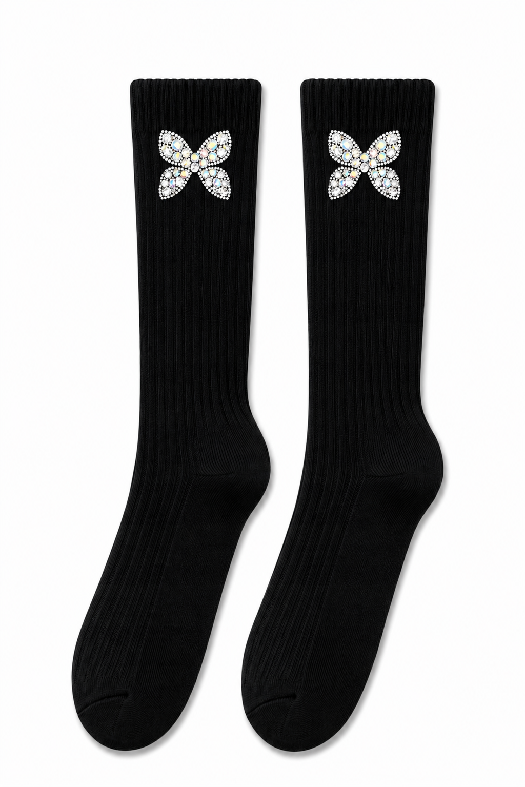 Sparkly Butterfly Socks Black