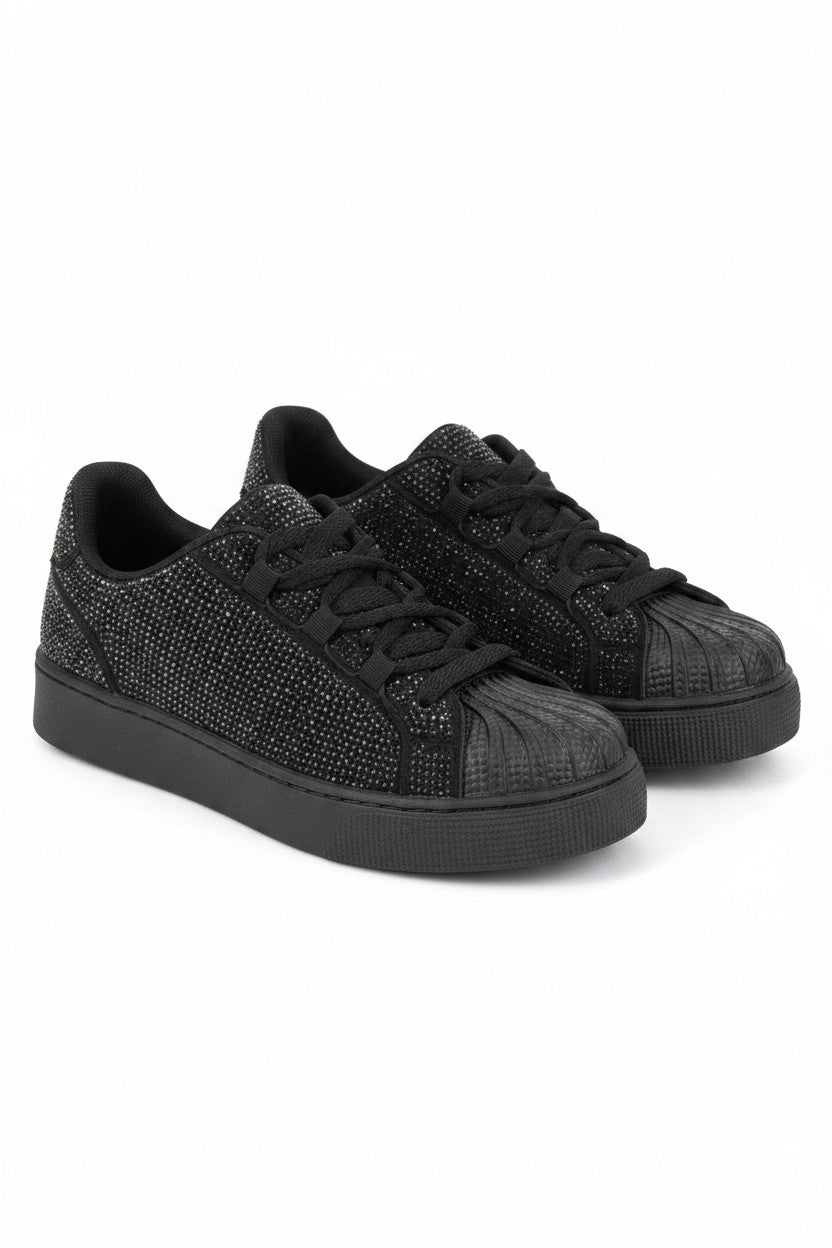 Sparkly Crystal Eternal Trainers Black