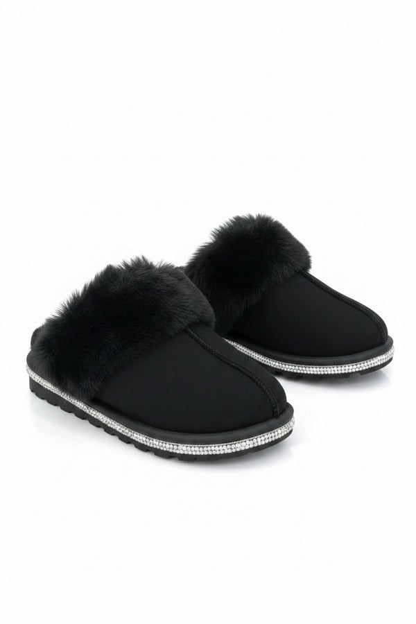 Sparkly Deluxe Snugg Slippers Black
