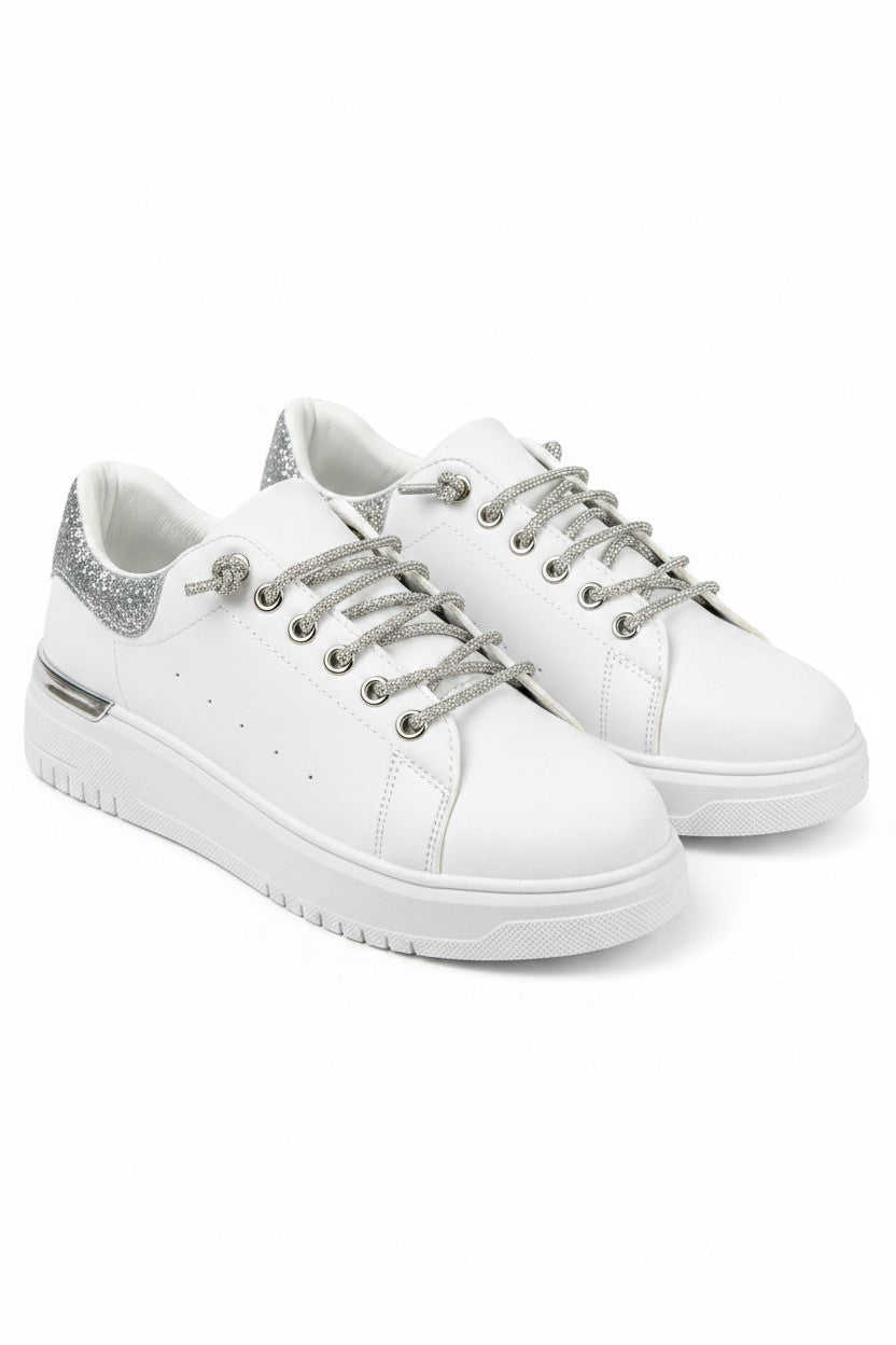 Sparkly Glitter Brilliance Trainers Silver