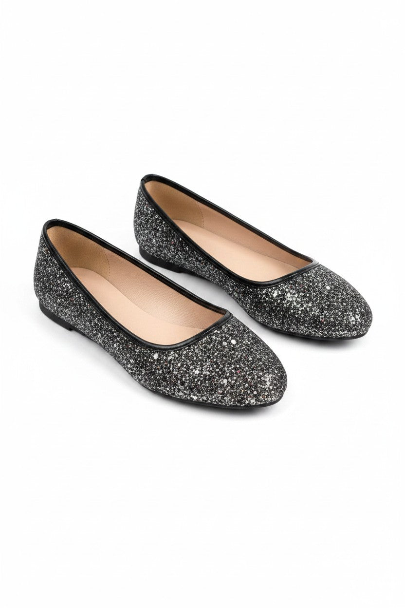 Sparkly Glitter Dolly Shoes Black