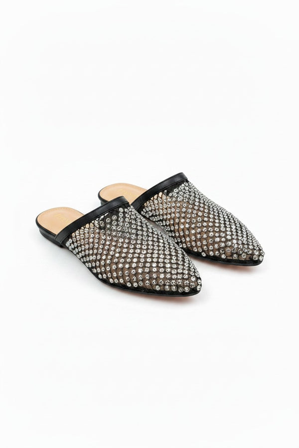 Sparkly Prism Glow Mule Sliders Limited Edition Black