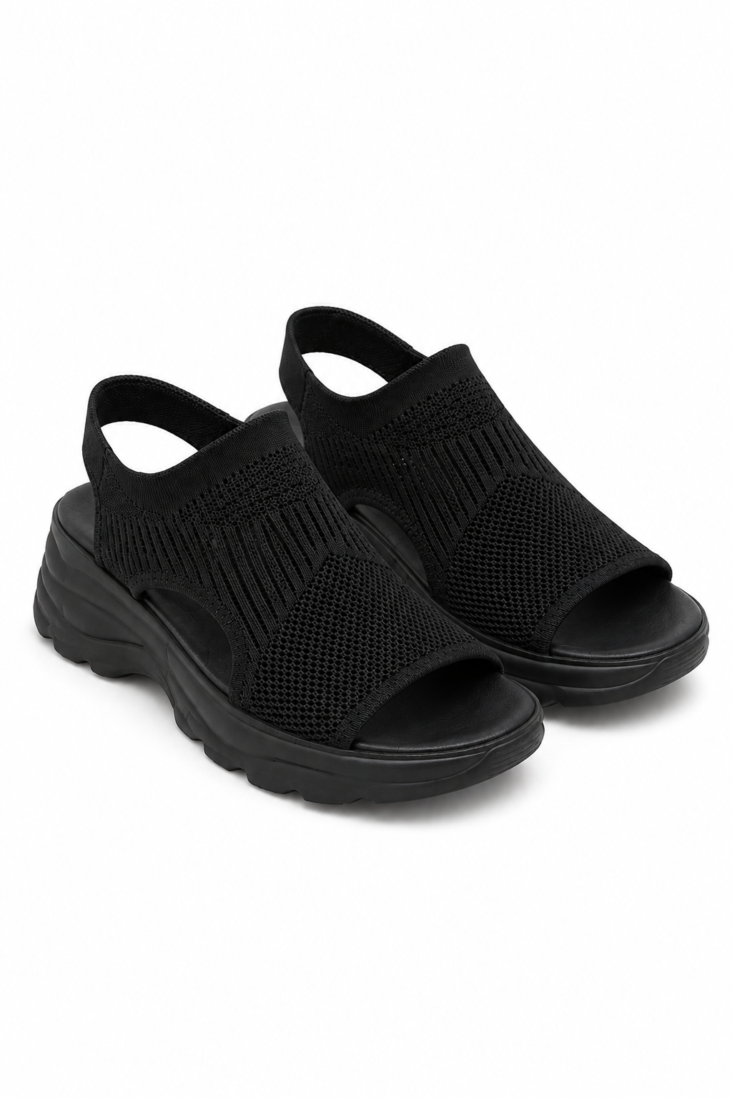 Sparkly Stretch Sock Sandals Black