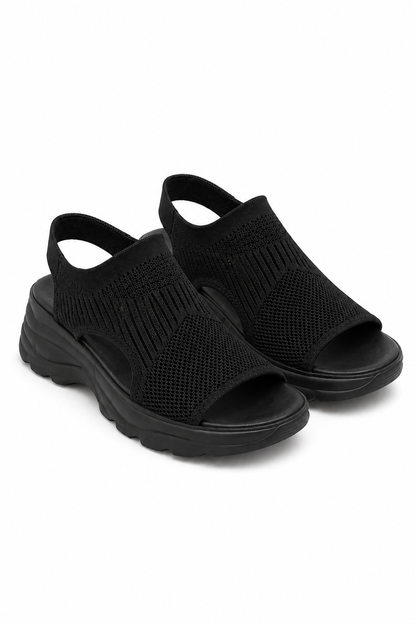Sparkly Stretch Sock Sandals Black