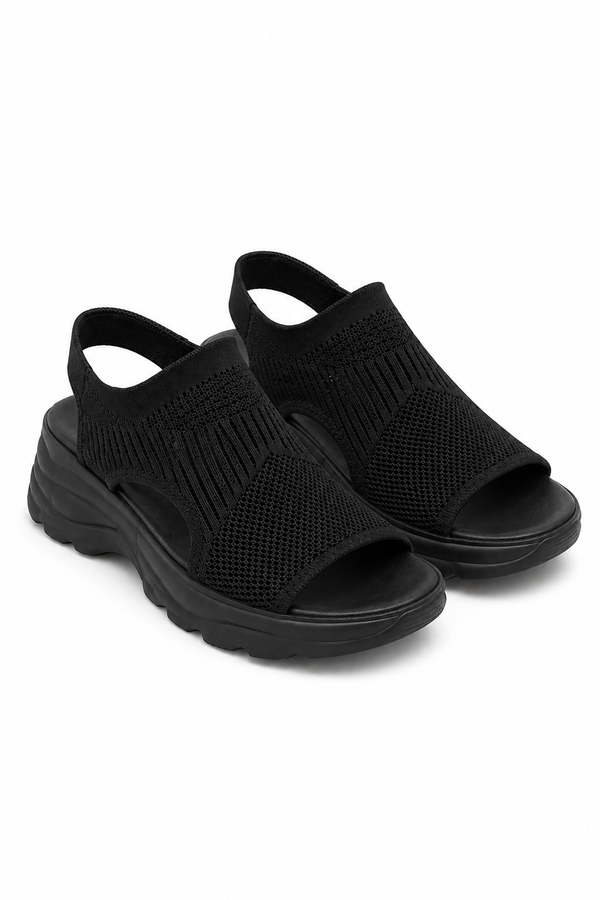 Sparkly Stretch Sock Sandals Black
