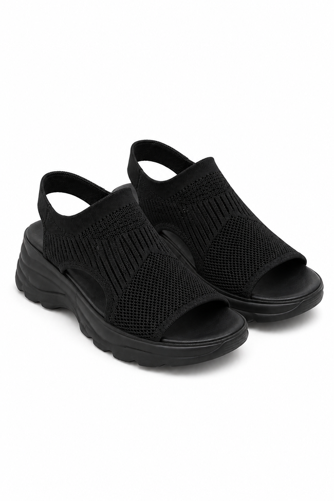 Sparkly Stretch Sock Sandals Black