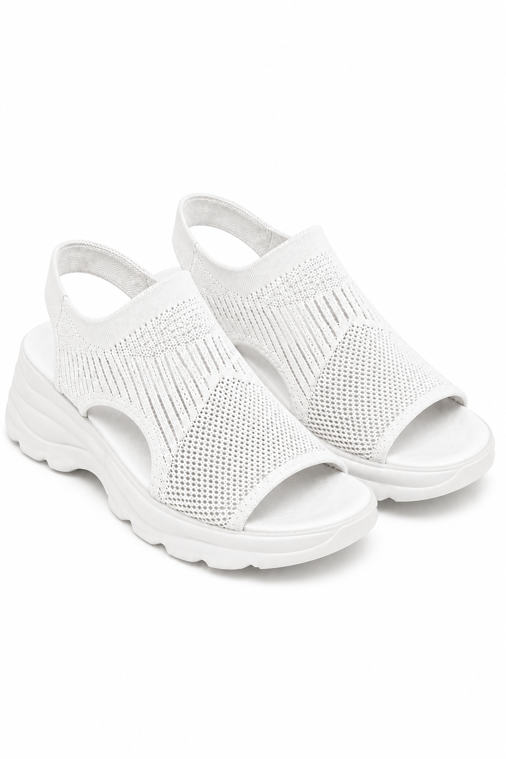 Sparkly Stretch Sock Sandals White