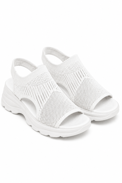 Sparkly Stretch Sock Sandals White
