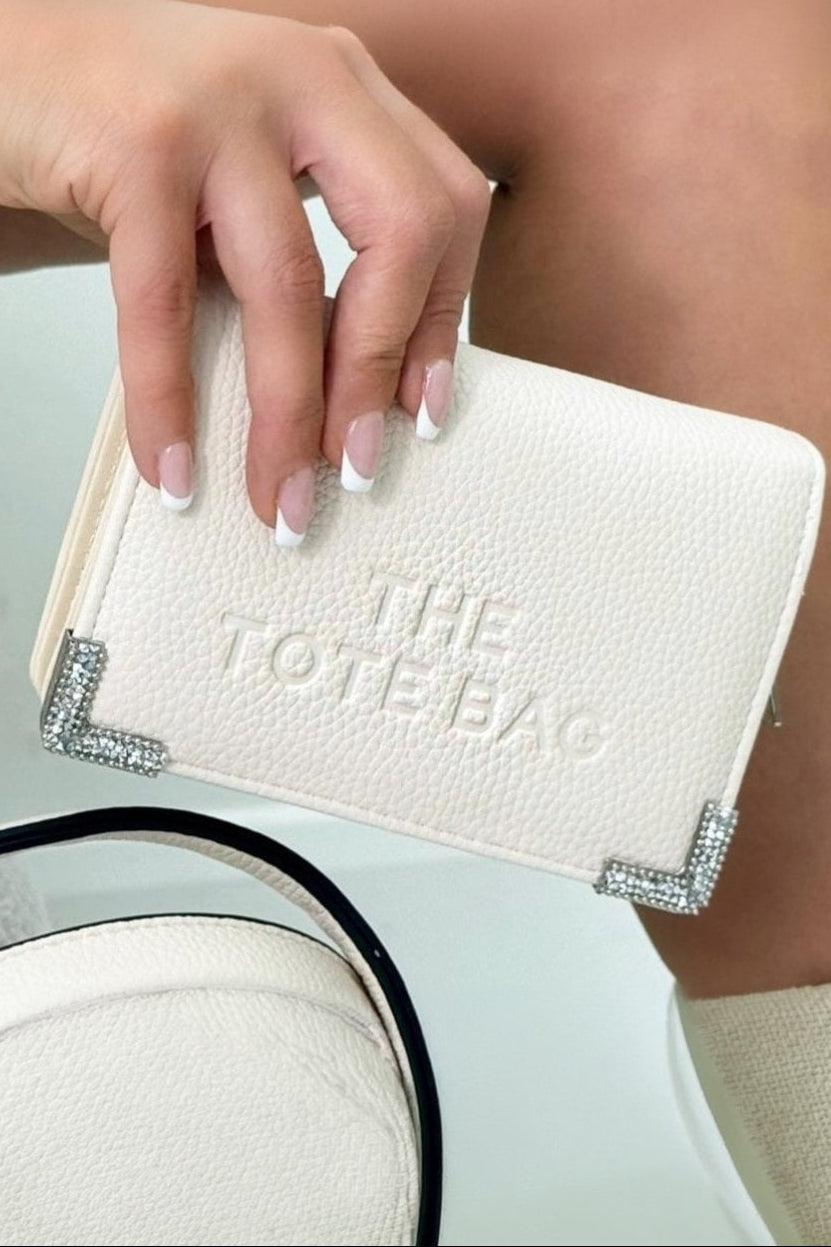 Sparkly Tote Bag Purse Nude