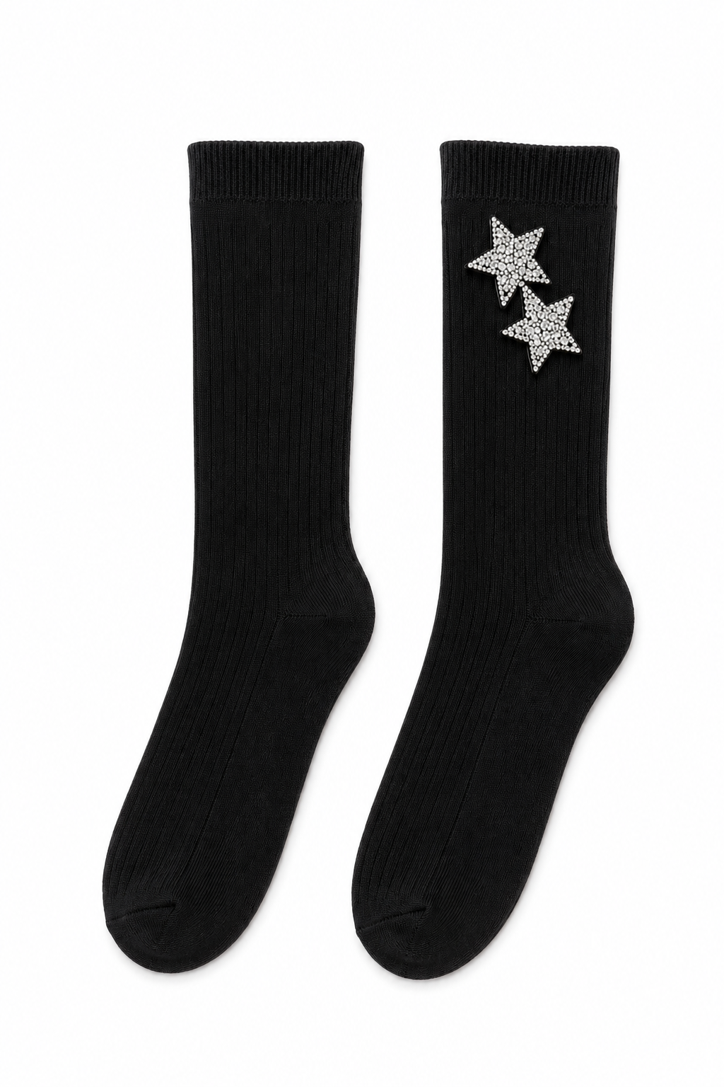 Sparkly Twinkle Star Socks Black