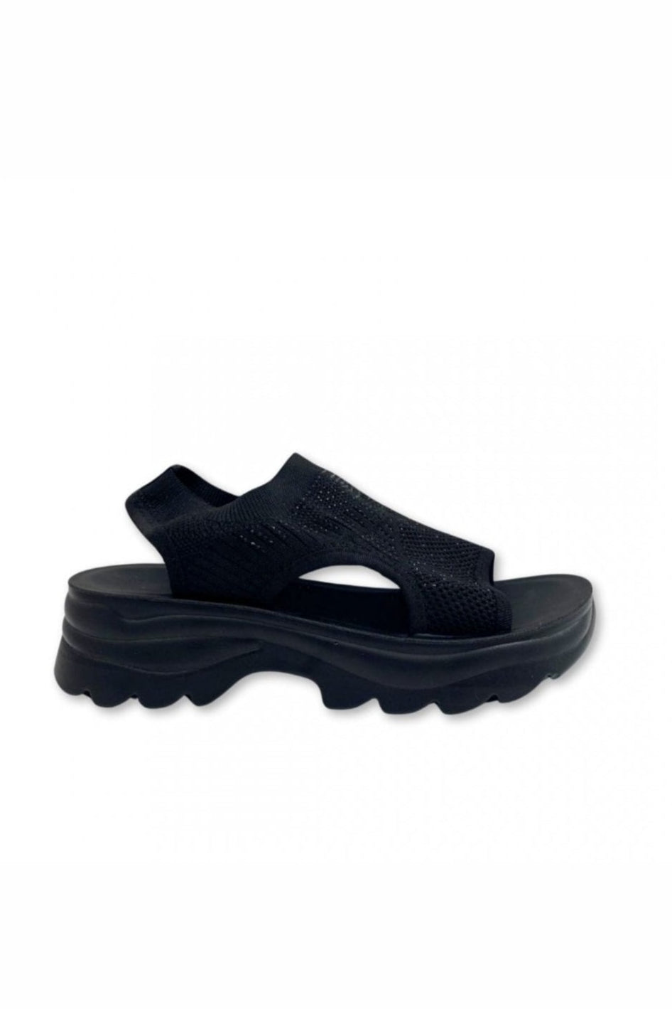 Sparkly Stretch Sock Sandals Black