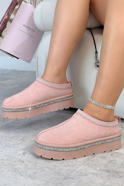 Crystal Platform Tazgirl Faux Fur Lined Slippers Limited Edition Pink