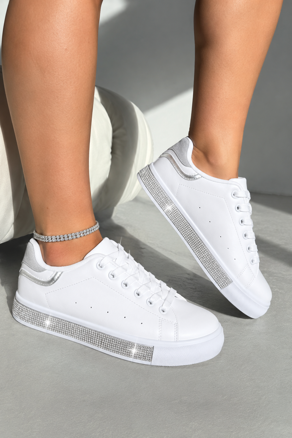Crystal Deluxe Trim Trainers Special Edition Silver