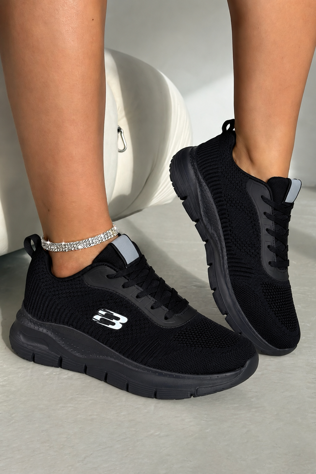 Everyday Flex Lightweight Lace-Up Trainers Black