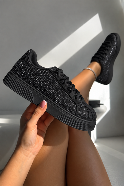 Sparkly Crystal Eternal Trainers Black