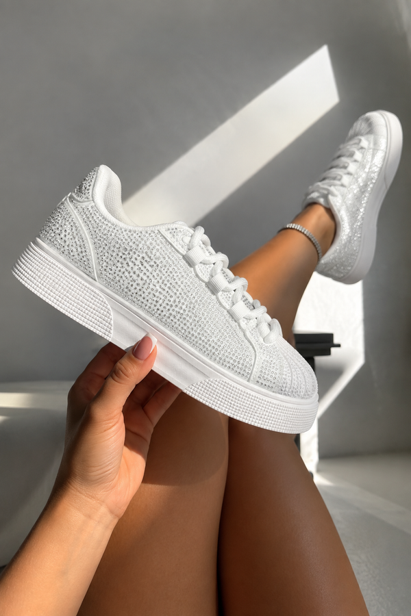 Sparkly Crystal Eternal Trainers White