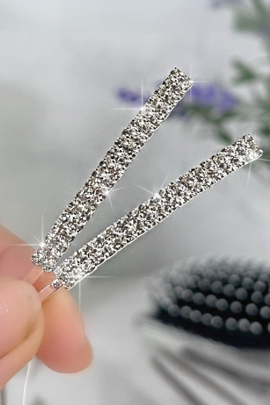 Twin Hair Slides Silver