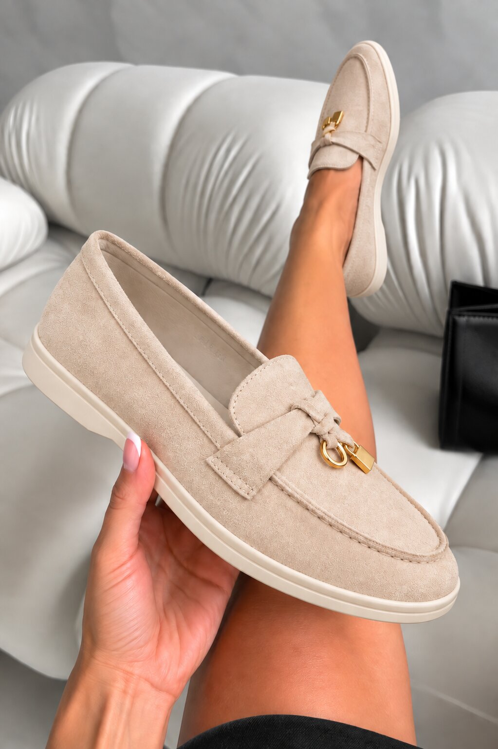 Velvet Crush Refined Ease Slip-On Loafers Nude