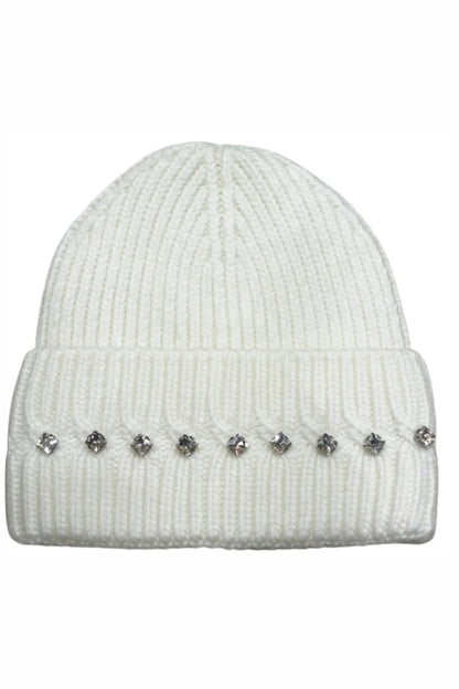 Marnie Wool Blend Sparkly Beanie &amp; Gloves Set White