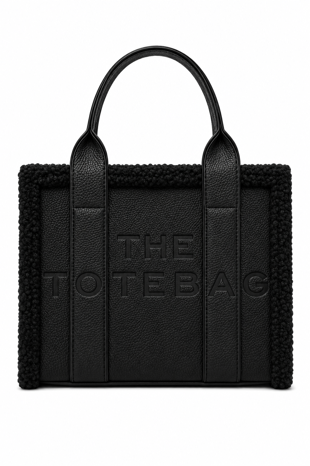 Winter Crush Medium Sherpa Handbag Black Noir