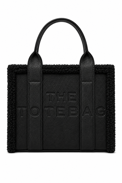 Winter Crush Medium Sherpa Handbag Black Noir