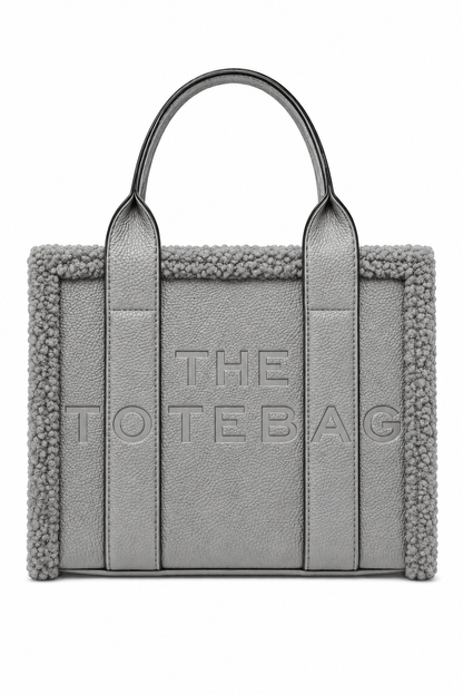 Winter Crush Medium Sherpa Handbag Grey