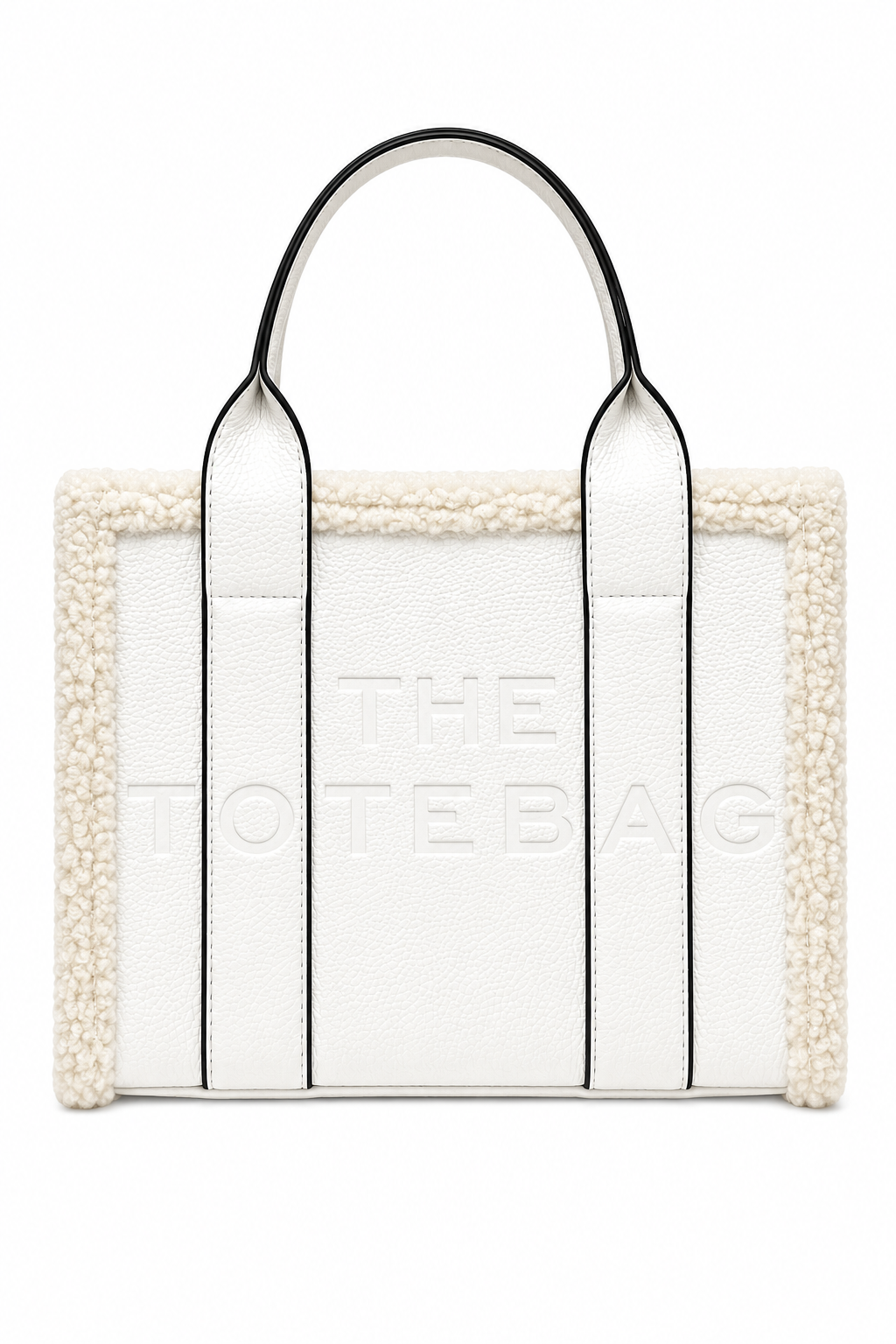 Winter Crush Medium Sherpa Handbag White