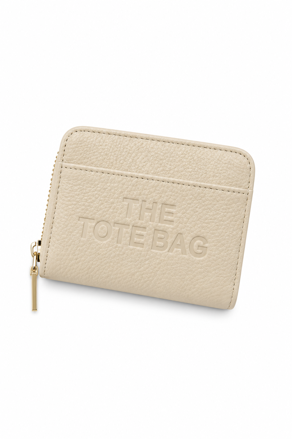 Zip Up Tote Bag Purse Beige