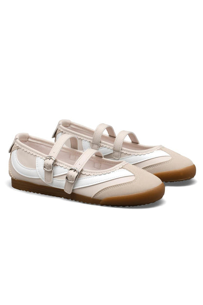 Comfort Mary Jane Eclipse Strap Trainers Nude