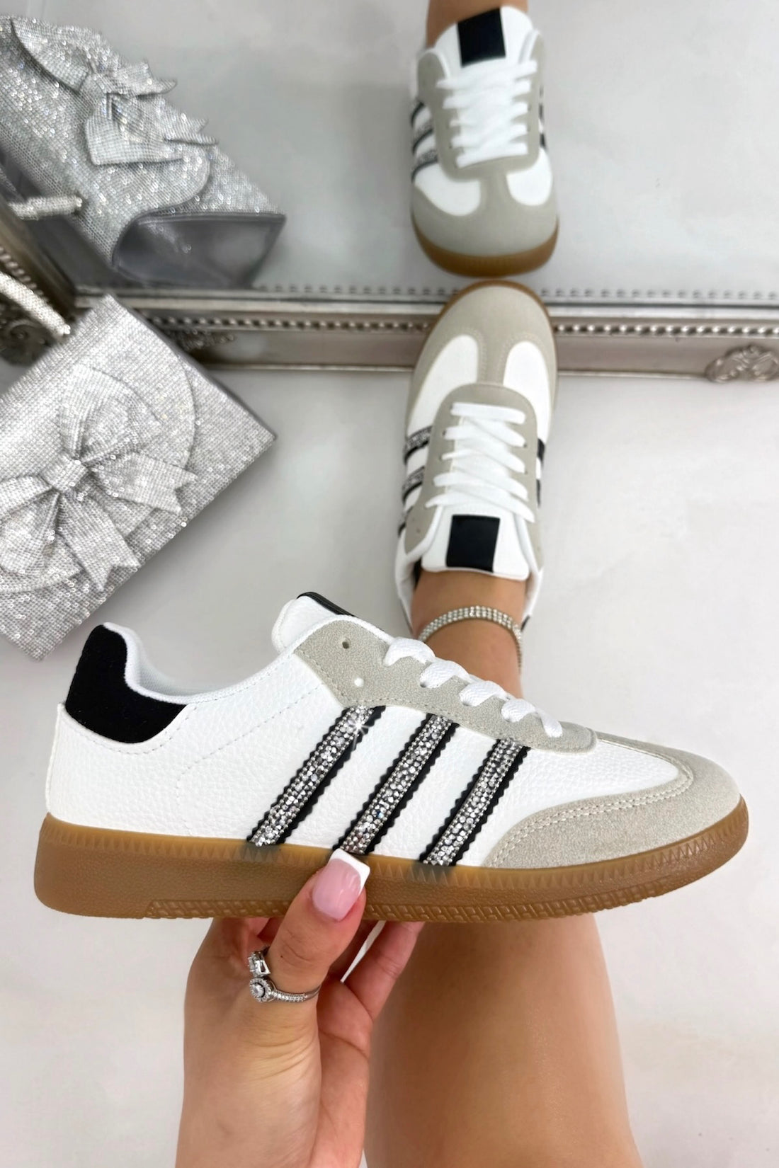 Crystal Stripe Simba Trainers Limited Edition White finished with limited edition design for a unique, standout finish