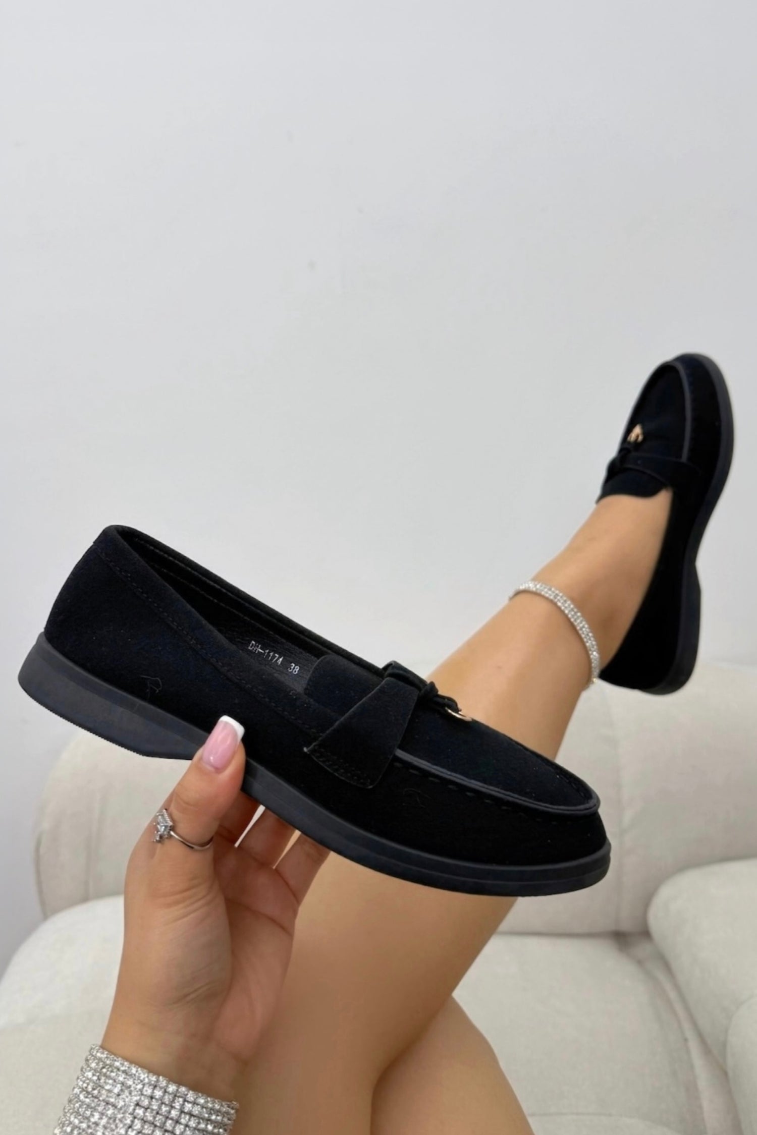 Velvet Crush Refined Ease Slip-On Loafers Black finished with classic slip-on loafer silhouette