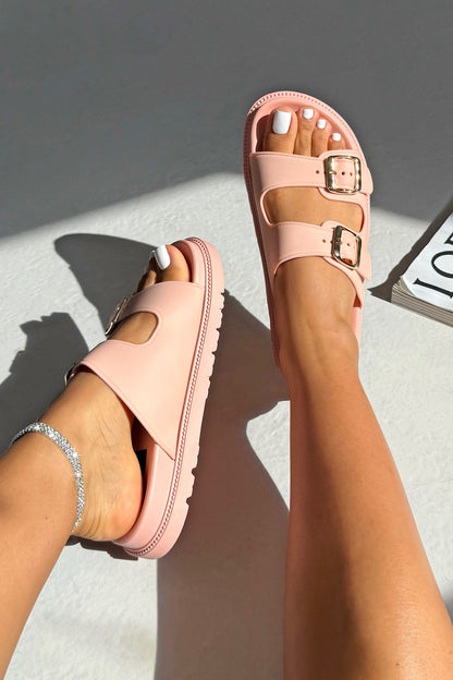Comfort Everyday Off-Duty Buckle Sliders Pink