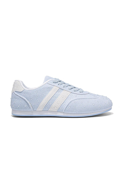 Crystal Dewdrop Lace-Up Trainers Blue