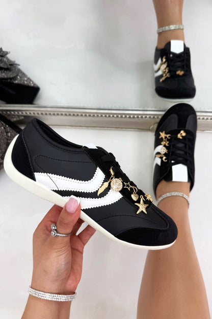 Sparkly Charm Horizon Trainers Black, shown from another angle