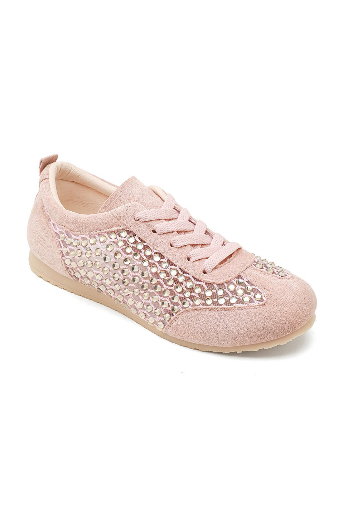 Crystal Contour Sparkly Panel Trainers Pink
